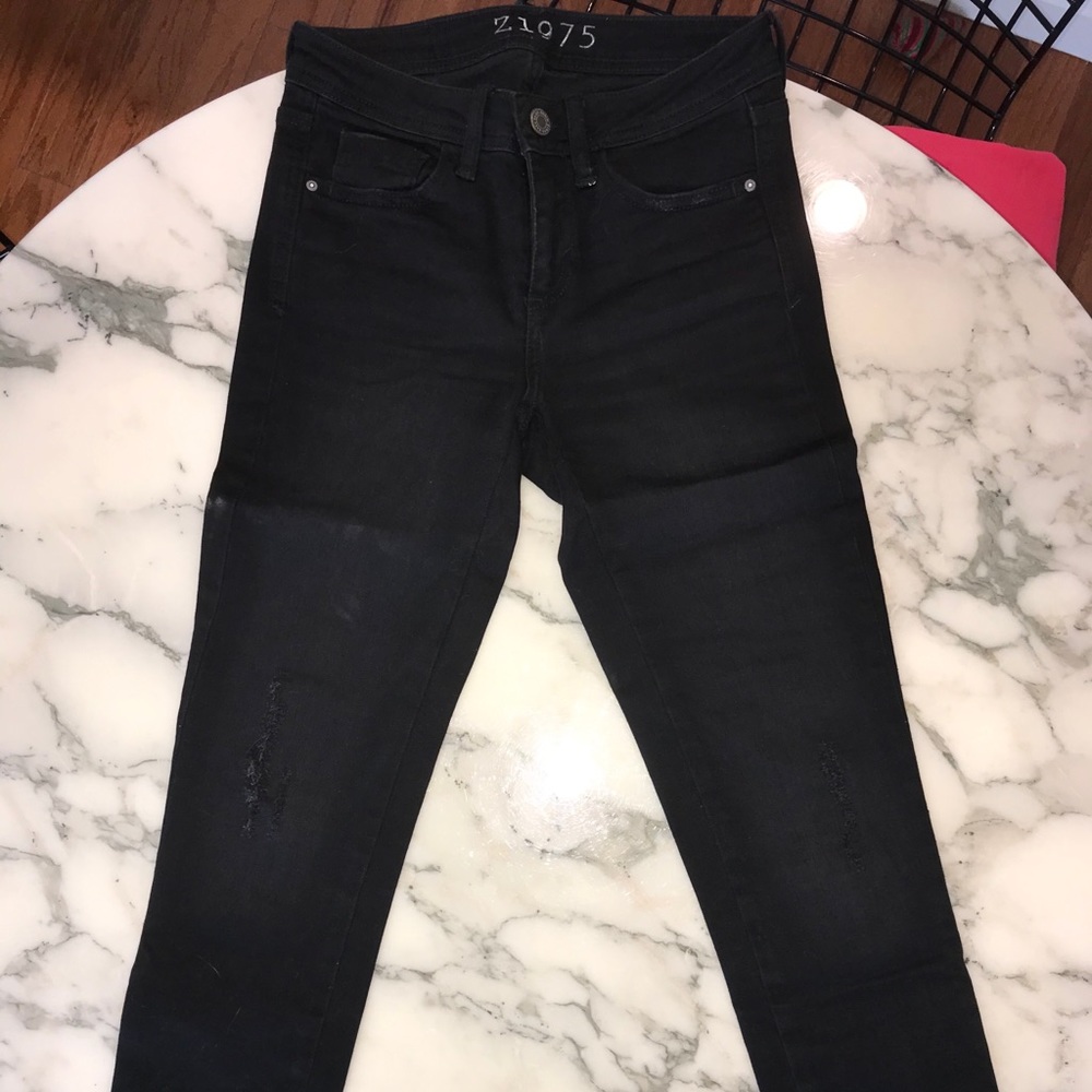 Zara ankle destroyed jeans